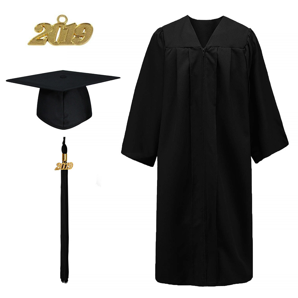 TOPTIE Adult Unisex Graduation Matte Gown Cap with Tassel 2020 for High ...